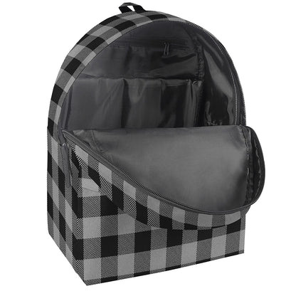 Light Grey And Black Buffalo Check Print Backpack