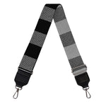 Light Grey And Black Buffalo Check Print Bag Strap