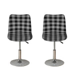 Light Grey And Black Buffalo Check Print Bar Stool Covers