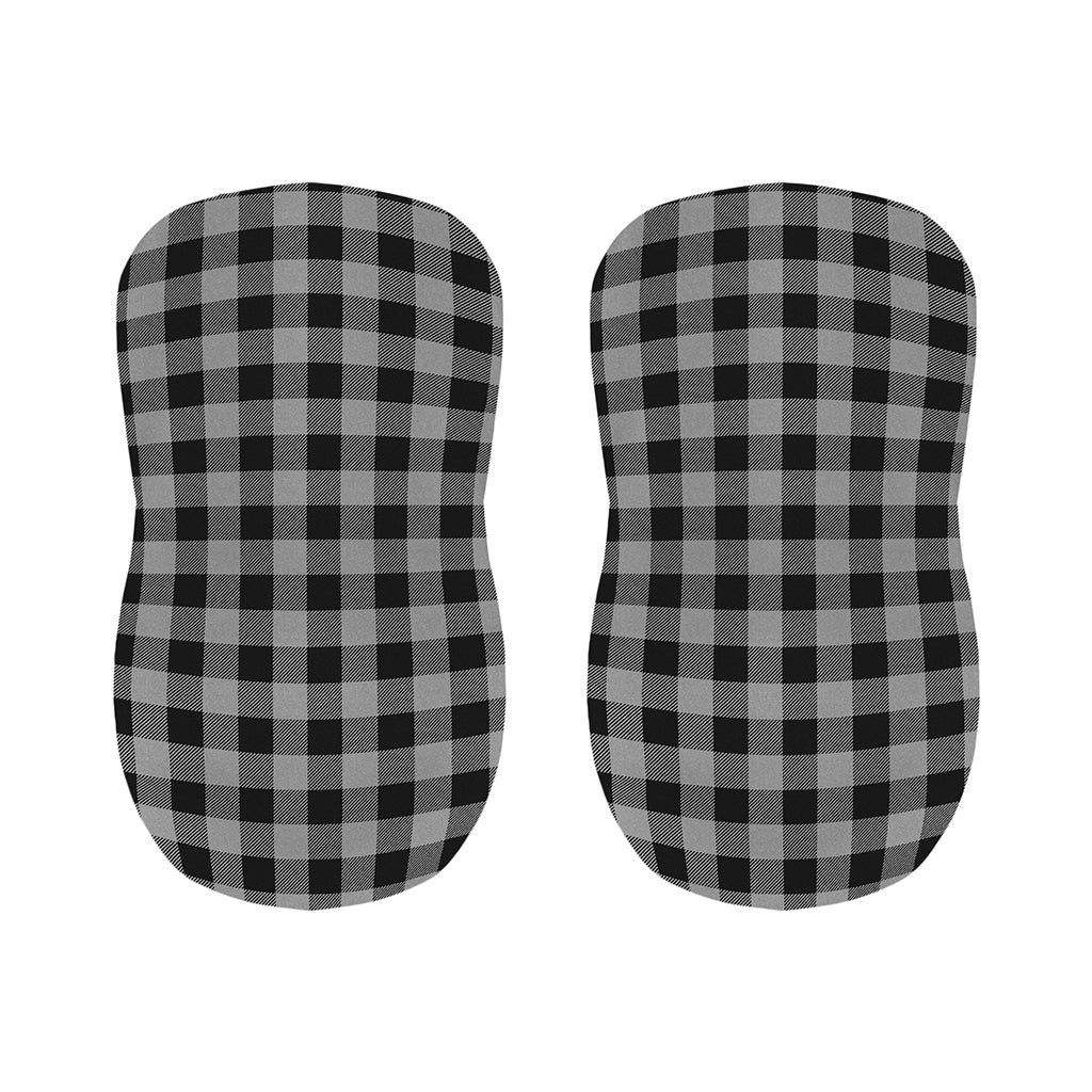 Light Grey And Black Buffalo Check Print Bar Stool Covers