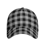 Light Grey And Black Buffalo Check Print Baseball Cap
