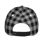 Light Grey And Black Buffalo Check Print Baseball Cap