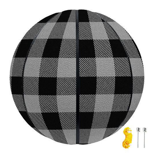 Light Grey And Black Buffalo Check Print Basketball