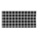 Light Grey And Black Buffalo Check Print Beach Towel