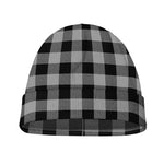 Light Grey And Black Buffalo Check Print Beanie