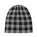 Light Grey And Black Buffalo Check Print Beanie