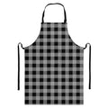 Light Grey And Black Buffalo Check Print Bib Apron With Pocket