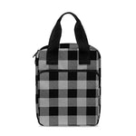 Light Grey And Black Buffalo Check Print Bible Tote Bag