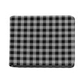 Light Grey And Black Buffalo Check Print Bifold Wallet