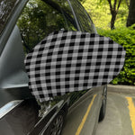 Light Grey And Black Buffalo Check Print Car Side Mirror Covers