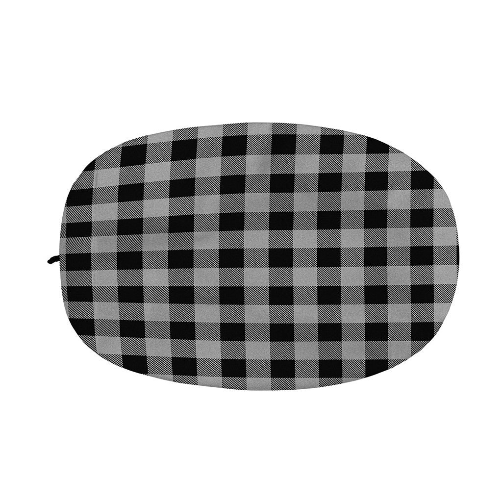 Light Grey And Black Buffalo Check Print Car Side Mirror Covers