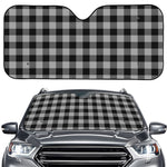 Light Grey And Black Buffalo Check Print Car Windshield Sun Shade