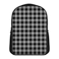 Light Grey And Black Buffalo Check Print Casual Backpack