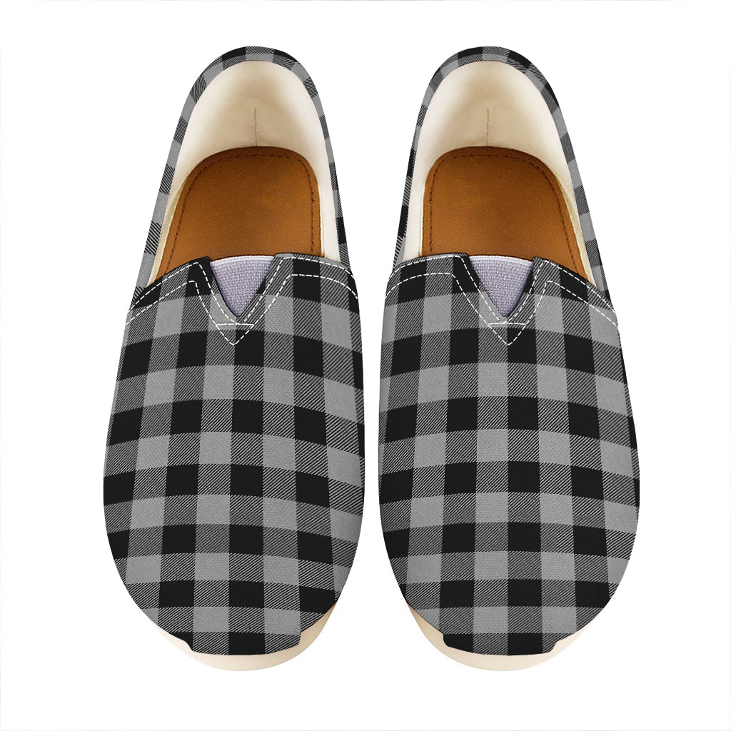 Light Grey And Black Buffalo Check Print Casual Shoes