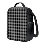 Light Grey And Black Buffalo Check Print Crossbody Lunch Bag