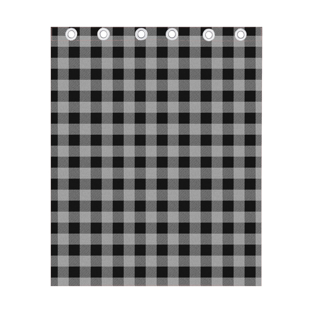 Light Grey And Black Buffalo Check Print Curtain