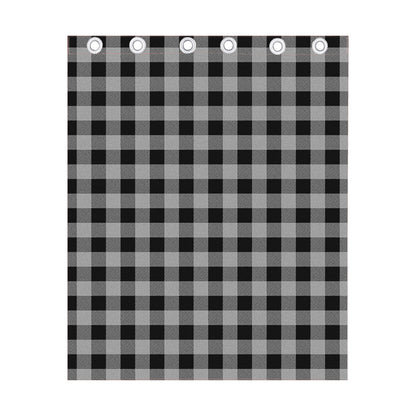 Light Grey And Black Buffalo Check Print Curtain