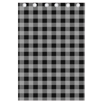 Light Grey And Black Buffalo Check Print Curtain