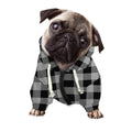 Light Grey And Black Buffalo Check Print Dog Zip Up Hoodie