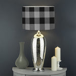 Light Grey And Black Buffalo Check Print Drum Lamp Shade