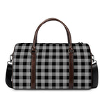 Light Grey And Black Buffalo Check Print Duffle Bag
