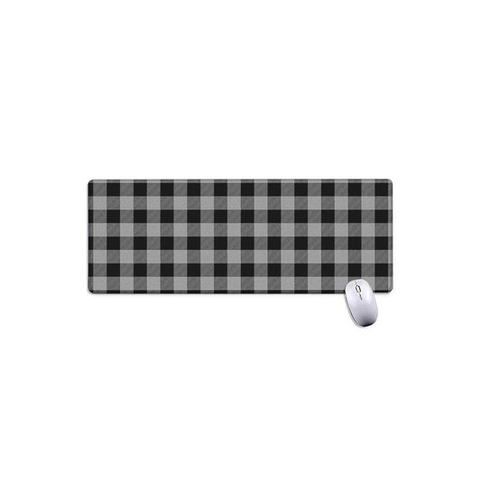 Light Grey And Black Buffalo Check Print Extended Mouse Pad