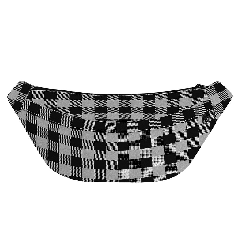 Light Grey And Black Buffalo Check Print Fanny Pack