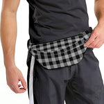 Light Grey And Black Buffalo Check Print Fanny Pack