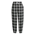 Light Grey And Black Buffalo Check Print Fleece Lined Knit Pants