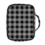Light Grey And Black Buffalo Check Print Front Pocket Bible Bag