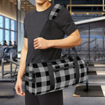 Light Grey And Black Buffalo Check Print Gym Bag