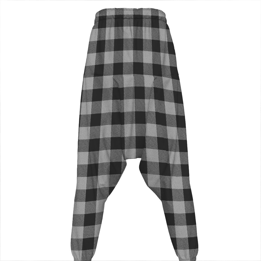 Light Grey And Black Buffalo Check Print Hammer Pants