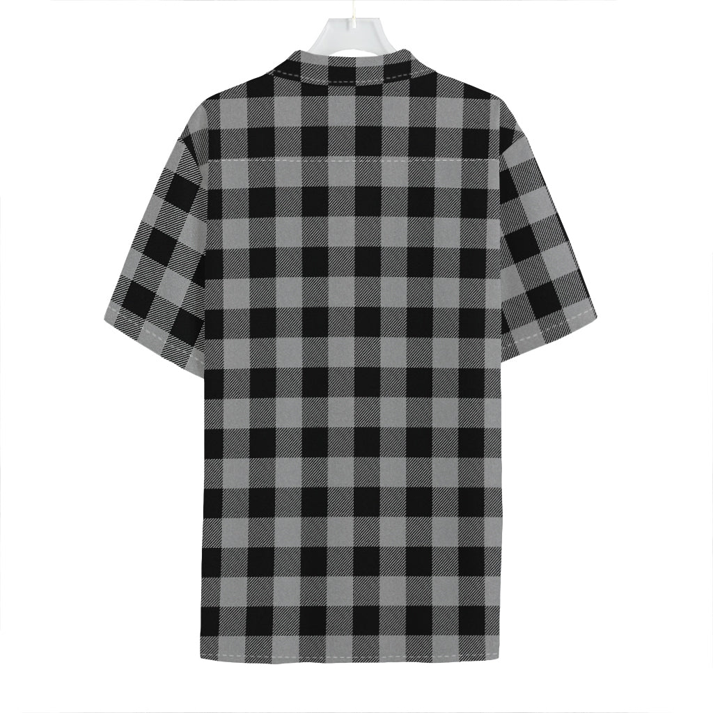 Light Grey And Black Buffalo Check Print Hawaiian Shirt