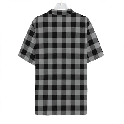 Light Grey And Black Buffalo Check Print Hawaiian Shirt