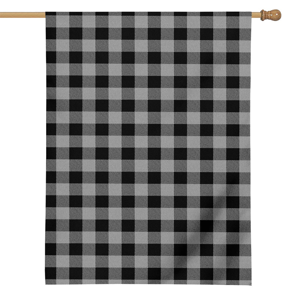 Light Grey And Black Buffalo Check Print House Flag