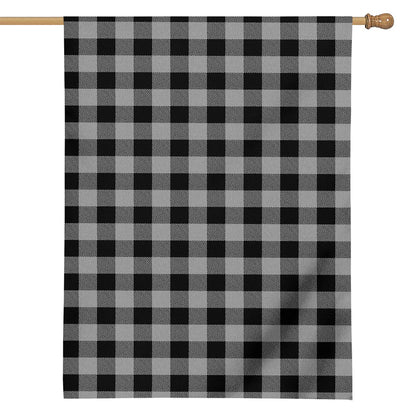 Light Grey And Black Buffalo Check Print House Flag