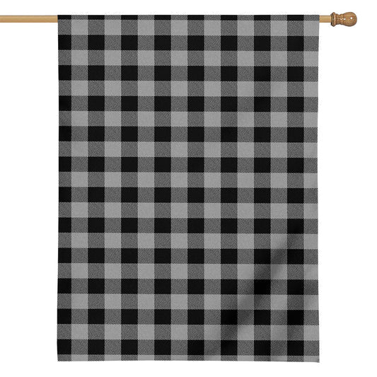 Light Grey And Black Buffalo Check Print House Flag