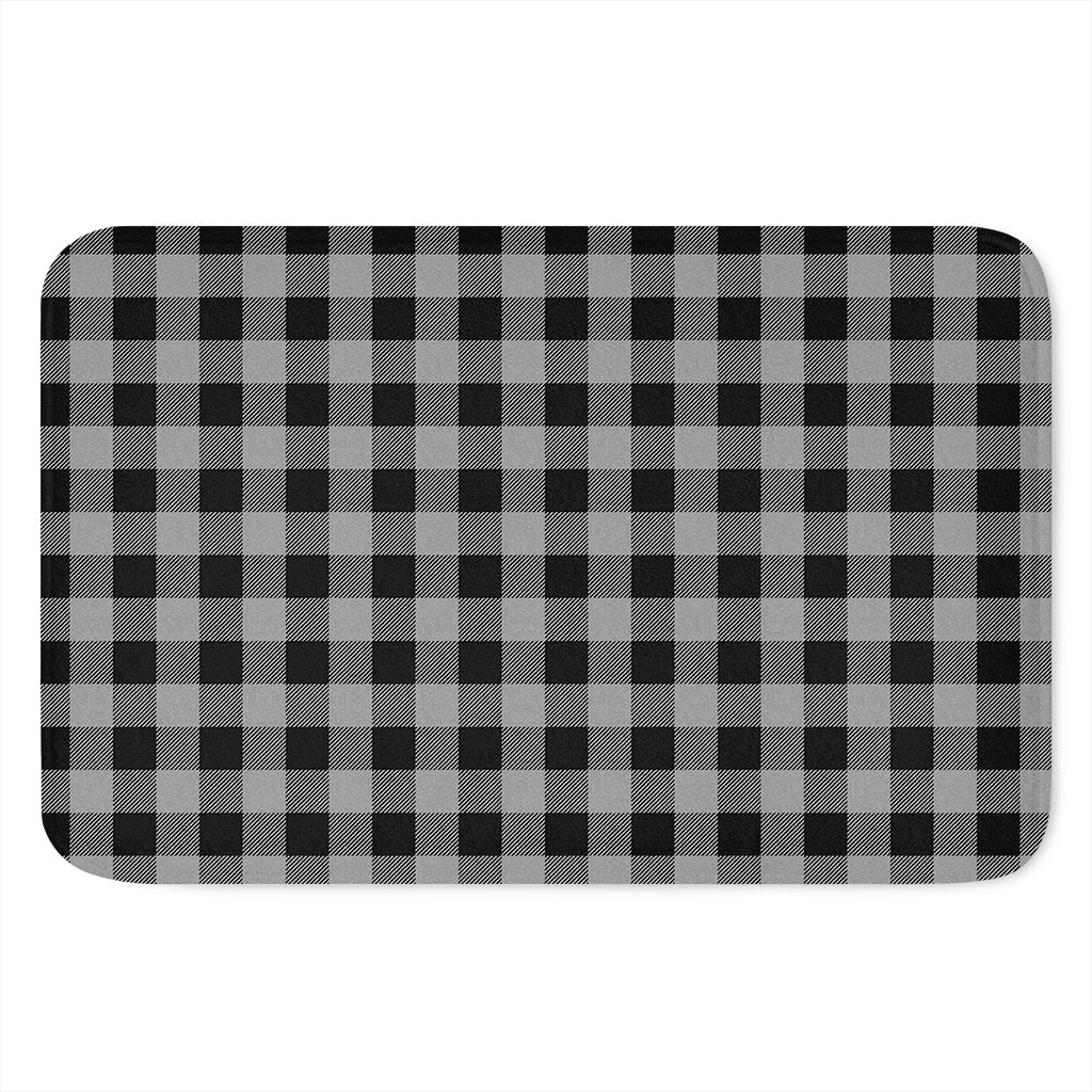 Light Grey And Black Buffalo Check Print Indoor Door Mat