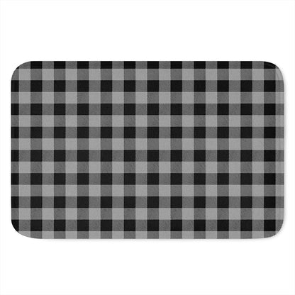 Light Grey And Black Buffalo Check Print Indoor Door Mat