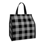 Light Grey And Black Buffalo Check Print Insulated Lunch Tote