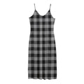 Light Grey And Black Buffalo Check Print Jersey Midi Cami Dress