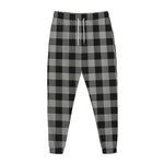 Light Grey And Black Buffalo Check Print Jogger Pants