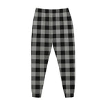 Light Grey And Black Buffalo Check Print Jogger Pants