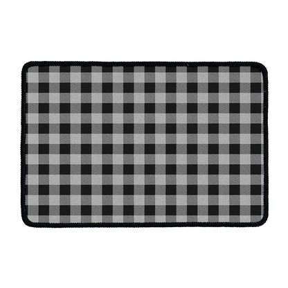 Light Grey And Black Buffalo Check Print Kitchen Mat