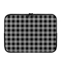 Light Grey And Black Buffalo Check Print Laptop Sleeve