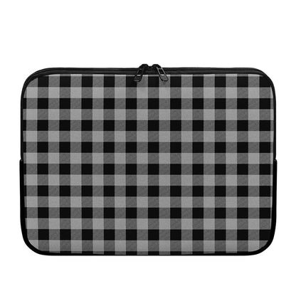 Light Grey And Black Buffalo Check Print Laptop Sleeve