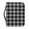 Light Grey And Black Buffalo Check Print Leather Bible Cover