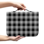 Light Grey And Black Buffalo Check Print Leather Bible Cover