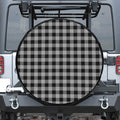 Light Grey And Black Buffalo Check Print Leather Spare Tire Cover