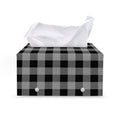 Light Grey And Black Buffalo Check Print Leather Tissue Box Cover